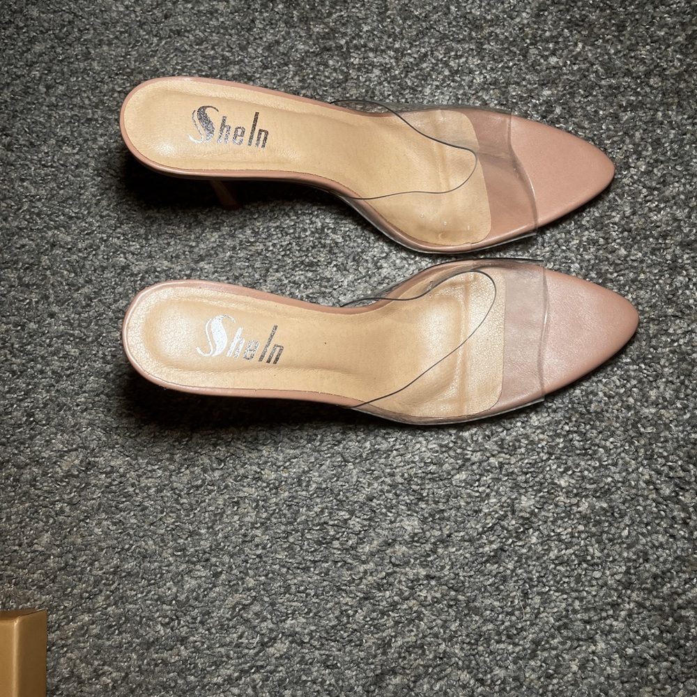 SHEIN Women's Nude and Clear Heels